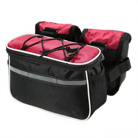 Detachable Bicycle Front Frame Tube Crossbody Storage Bag Gray