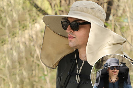 Outdoor Wide Brim Sun Hat With 2 Solar Fans Fishing And Beach Hat With Built In Fan -Khaki