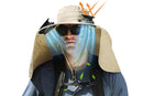 Outdoor Wide Brim Sun Hat With 2 Solar Fans Fishing And Beach Hat With Built In Fan -Khaki