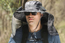 Outdoor Wide Brim Sun Hat With 2 Solar Fans Fishing And Beach Hat With Built In Fan -Patterned Grey