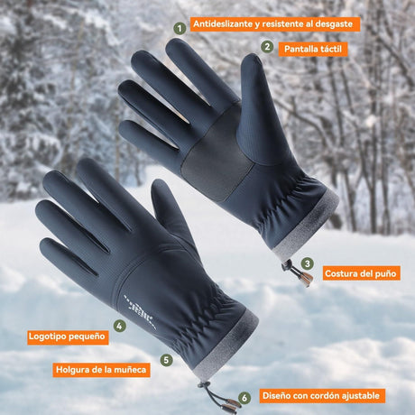 Ski Gloves Waterproof Touchscreen Winter Thermal Gloves Men Black M