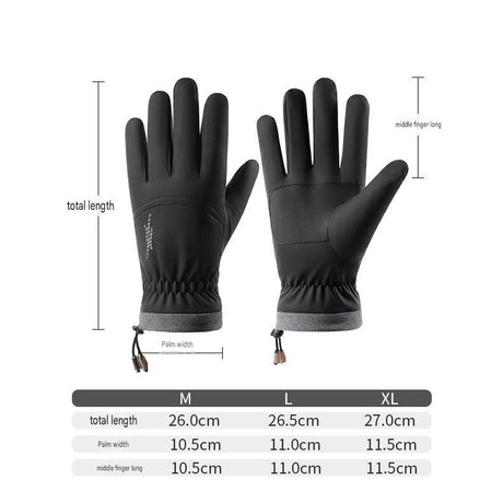 Ski Gloves Waterproof Touchscreen Winter Thermal Gloves Men Black M