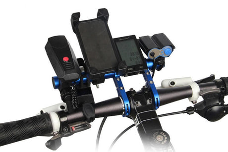 20cm Aluminum Alloy Bicycle Handlebar Extender Mount - Blue