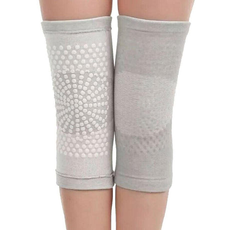 Self Heating Knee Pads Grey Compression Support Sleeves for Arthritis Joint Pain Relief Sports Recovery 2 Pair L