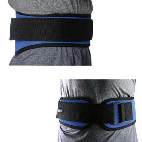 Weightlifting Belt for Men and Women Blue Adjustable Gym Training Powerlifting Back Support Belt Blue L