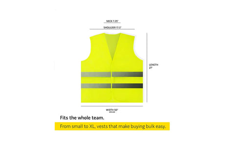 Safety Vests Bulk Pack - Reflective High Visibility, Men Women, Mesh 10 PACK Orange