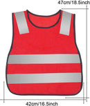 Kids Safety Vest Reflective High Visibility Vest Breathable Traffic Vest Costume Construction Vest Elastic Strap Safety Vest Neon Yellow Purpose for Running Cycling Jogging 5PCS - Red