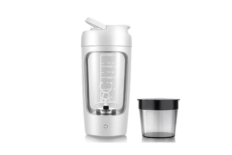 Electric Shaker Bottle Protein Shaker Bottle Protein Mixer for Perfect Creamy Shake Rechargeable Blender Bottle -White