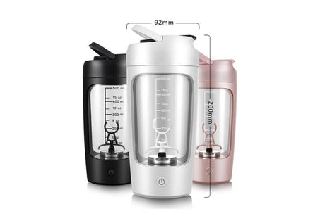 Electric Shaker Bottle Protein Shaker Bottle Protein Mixer for Perfect Creamy Shake Rechargeable Blender Bottle -White