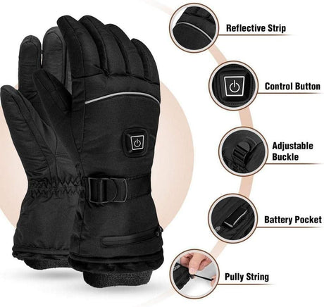 4000ma lithium battery heated gloves, three-speed temperature control, suitable for winter warm riding, skiing and motorcycle
