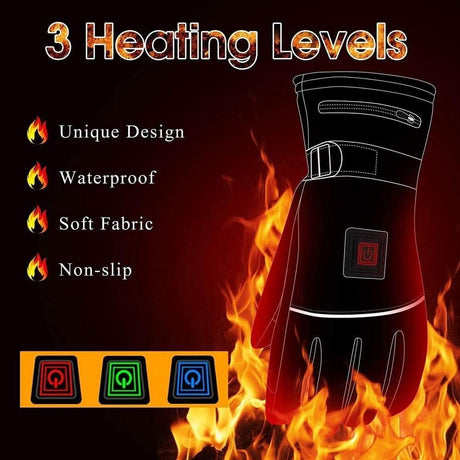 4000ma lithium battery heated gloves, three-speed temperature control, suitable for winter warm riding, skiing and motorcycle