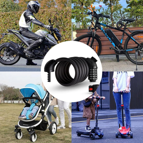 5-Digit Combination Password Lock Bicycle Combination Cable Lock Steel Cable Lock Chain Portable