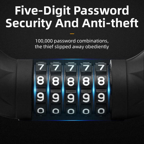 5-Digit Combination Password Lock Bicycle Combination Cable Lock Steel Cable Lock Chain Portable