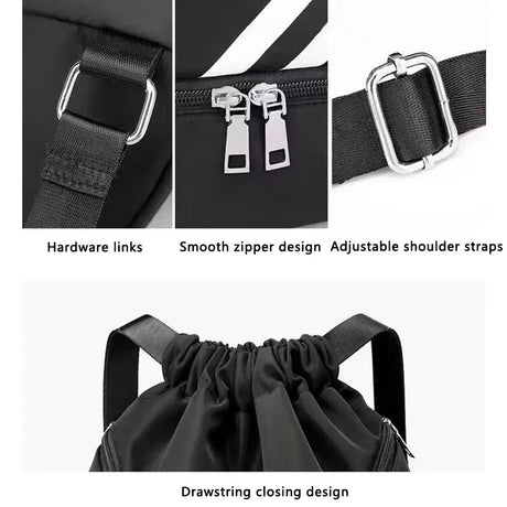 Large Capacity Sports Drawstring Backpack, Multifunctional Outdoor Training Gym Bag for Basketball Football Swimming Travel