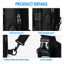 Men's Shoulder Bag with USB Charging Port Travel Backpack Messenger Bag Chest Bag Suitable for Outdoor Travel, Camping