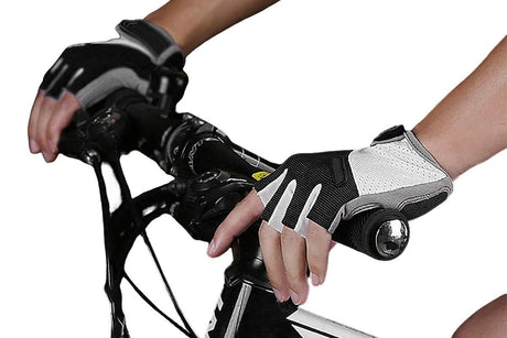 1 Pair Cycling Half Finger Bike Gloves With Anti Slip Pad For Unisex - Black & L