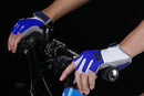 1 Pair Cycling Half Finger Bike Gloves With Anti Slip Pad For Unisex - Blue & L