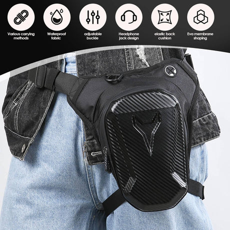 Motorcycle Leg Bag with Detachable Leg Strap, Cycling Crossbody Bag, Suitable for Cycling, Camping, Outdoor Travel
