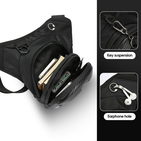 Motorcycle Leg Bag with Detachable Leg Strap, Cycling Crossbody Bag, Suitable for Cycling, Camping, Outdoor Travel