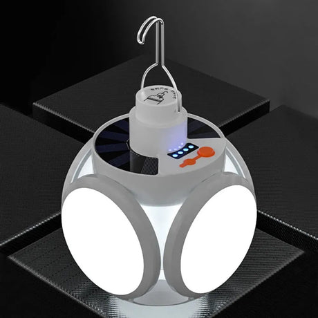 Outdoor Hiking Tent LED Solar Football Bulb Spotlights USB DC Rechargeable Portable Lantern Flashlight