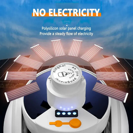 Outdoor Hiking Tent LED Solar Football Bulb Spotlights USB DC Rechargeable Portable Lantern Flashlight