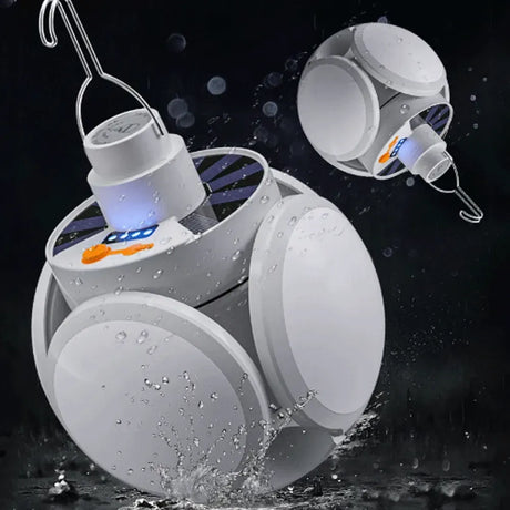 Outdoor Hiking Tent LED Solar Football Bulb Spotlights USB DC Rechargeable Portable Lantern Flashlight