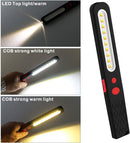 Rechargeable LED Work Light, Dual Color Combo Light 2 in 1 Inspection Light and 3W COB LED Torch Lam