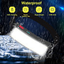Rechargeable Headlamp Waterproof LED Soft Light Flashlight 3 Modes for Outdoor, Camping (2 Pack)
