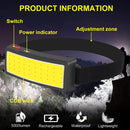 Rechargeable Headlamp Waterproof LED Soft Light Flashlight 3 Modes for Outdoor, Camping (2 Pack)