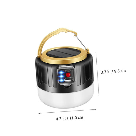 Solar Flashlight - USB Rechargeable LED Camping Light, Foldable Portable Phone Charging for Outdoor Travel