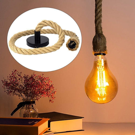 Vintage industrial style pendant lamp, loft lamp, hemp rope single head pendant lamp, for cafes, living room