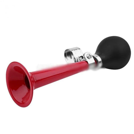9inch Bicycle Air Horn Hooter Non-Electronic Retro Bike Bell Alarm Bugle Silicone - Red