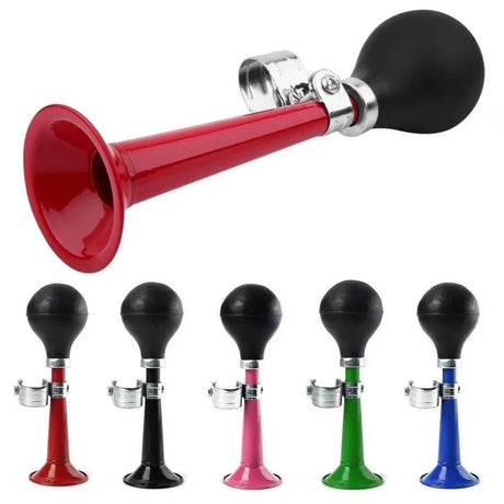 9inch Bicycle Air Horn Hooter Non-Electronic Retro Bike Bell Alarm Bugle Silicone - Black