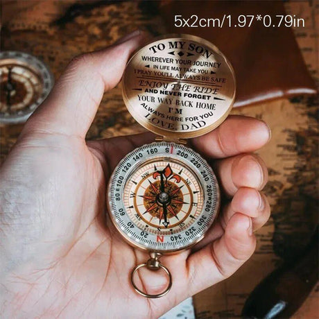 Dad To Son Enjoy The Ride Compass Copper Compass Christmas Gift
