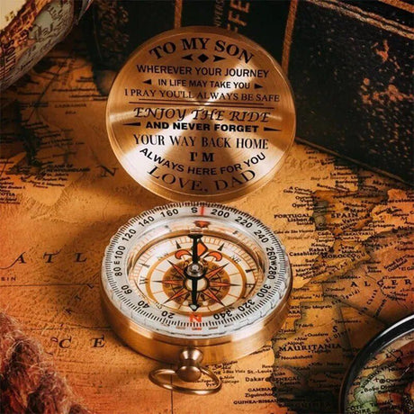 Dad To Son Enjoy The Ride Compass Copper Compass Christmas Gift