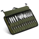 Outdoor Camping Cutlery Storage Bag Portable Roll Up Pouch Bag Cutlery St
