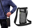 Water Bottle Mesh Carrier Bag Water Bottle Holder with Shoulder Strap Black