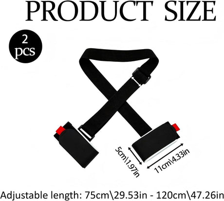 2-Pack Premium Ski and Pole Carrier Straps Adjustable and Cushioned Skiing Shoulder Straps with Hook Fasteners for Adults, Durable Nylon Ski and Snowboard Protection with Comfort Cushions