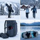 2-Pack Premium Ski and Pole Carrier Straps Adjustable and Cushioned Skiing Shoulder Straps with Hook Fasteners for Adults, Durable Nylon Ski and Snowboard Protection with Comfort Cushions