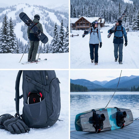 2-Pack Premium Ski and Pole Carrier Straps Adjustable and Cushioned Skiing Shoulder Straps with Hook Fasteners for Adults, Durable Nylon Ski and Snowboard Protection with Comfort Cushions