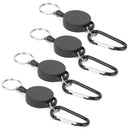 4pcs Telescopic Keychain Anti Theft Creative Retractable Key Ring Nylon Rope