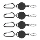 4pcs Telescopic Keychain Anti Theft Creative Retractable Key Ring Nylon Rope