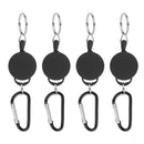 4pcs Telescopic Keychain Anti Theft Creative Retractable Key Ring Nylon Rope
