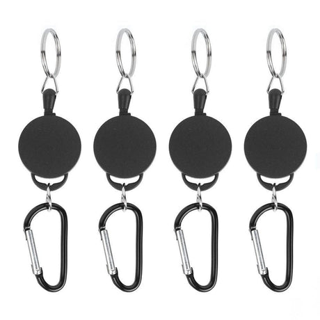 4pcs Telescopic Keychain Anti Theft Creative Retractable Key Ring Nylon Rope