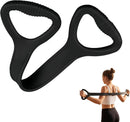 Black Resistance Band with Handles, Upgraded Silicone Exercise Bands for Shoulder Stretching, Yoga, Pilates, Arm, Back, Leg Workouts at Gym or Home, Compact, Stylish Design for Men and Women