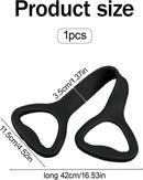 Black Resistance Band with Handles, Upgraded Silicone Exercise Bands for Shoulder Stretching, Yoga, Pilates, Arm, Back, Leg Workouts at Gym or Home, Compact, Stylish Design for Men and Women