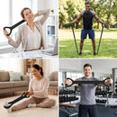 Black Resistance Band with Handles, Upgraded Silicone Exercise Bands for Shoulder Stretching, Yoga, Pilates, Arm, Back, Leg Workouts at Gym or Home, Compact, Stylish Design for Men and Women