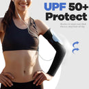 2 Pairs Arm Sleeves - UV Sun Protection Compression Sleeves for Men & Women,Travel, Outdoor, Sports Non-Slip Cooling Arm Covers(Black White)