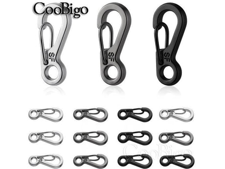 10Pcs Mini Carabiner Clip Metal Spring Snap Hooks Paracord Lanyard Hanging Clips