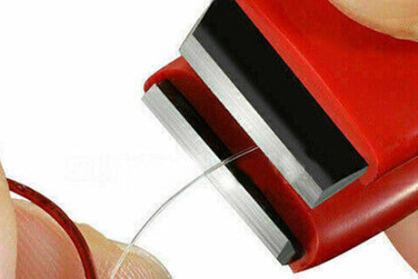 Fishing Knot Tying Tool Fast Line Clippers Tie Tippet Cutter Nipper - Red and Black